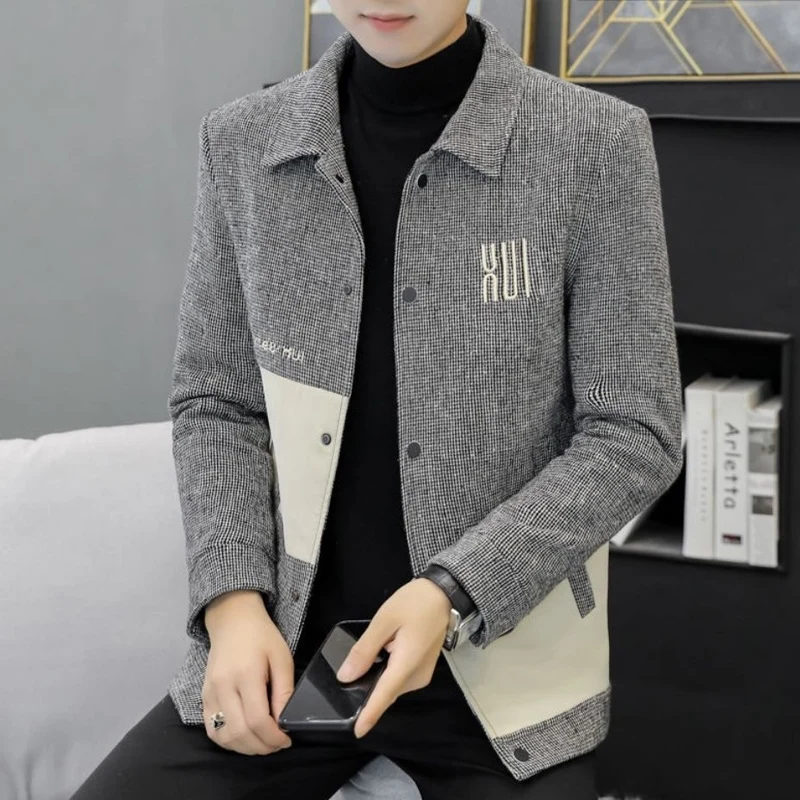 Autumn Winter New Fashion Long Sleeve Jacket Man High Street Solid Color Printing Zipper Pockets Outwear Plus Velvet Warm Tops