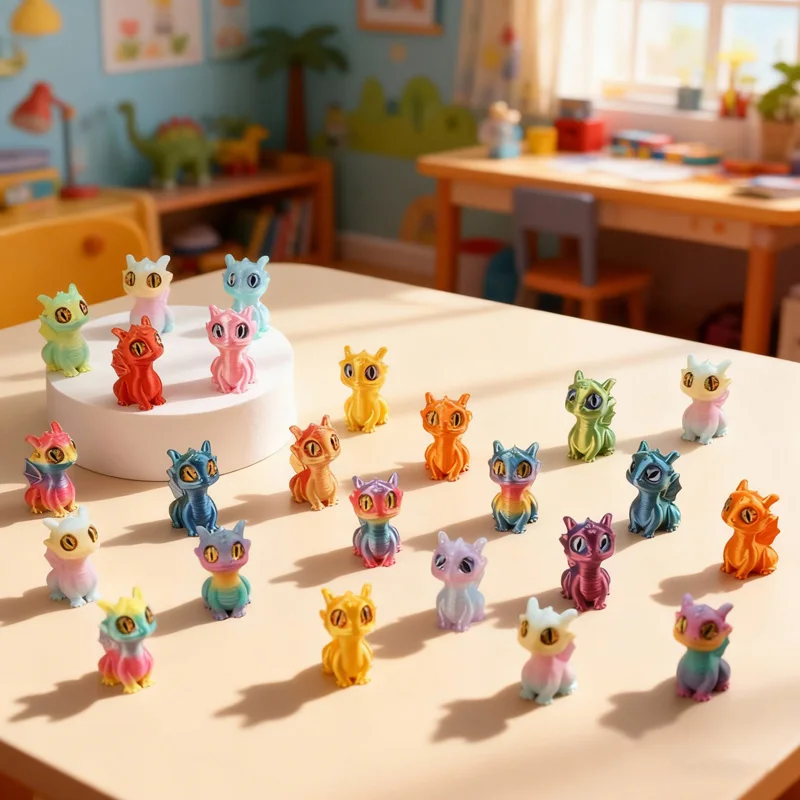 5/10/20Pcs Cute Mini Dragon Ornaments Kids Birthday Party Favors Pinata Filler Gifts 3D Printed Animal for Home Table Decoration