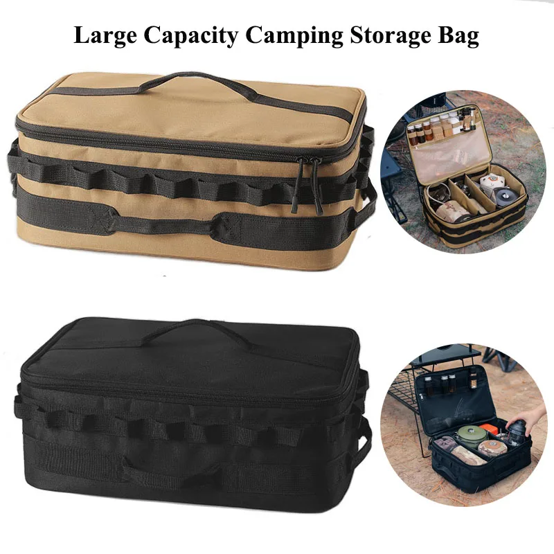 

Outdoor Camping Gas Tank Storage Bag Large Capacity Ground Nail Tool Bag Lamp Stove Gas Canister Pot Carry Bag Cookware Kit Bag