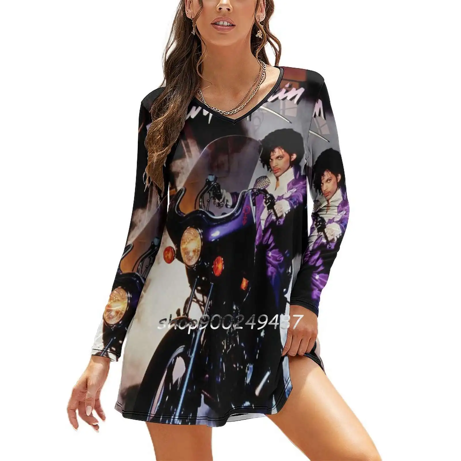 

Prince ( Hq ) Women Spring Autumn Long Sleeve Dress Female Casual Dress The Prince Guitar Guitarist Music Pop Minneapolis