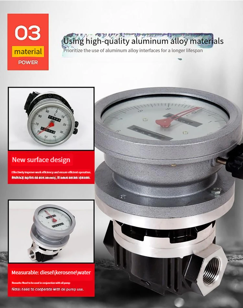 1inch/1.5inch/2inch LC Mechanical Oval Gear Flow Meter OGM High Precision Flowme