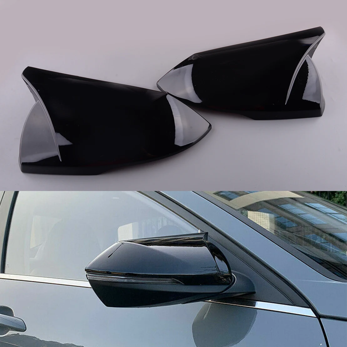 1 Pair Exterior Rearview Mirror Cover Trim Fit for Hyundai Elantra 2021