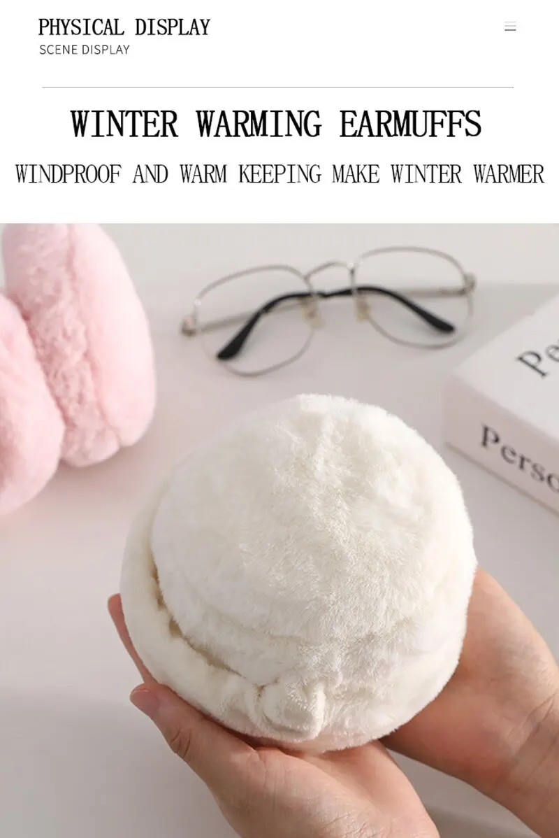 Blød plysvarmer Vintervarm til kvinder Mænd Mode ensfarvet øreklap Udendørs kuldebeskyttelse Ørebeskytter_voghion.com