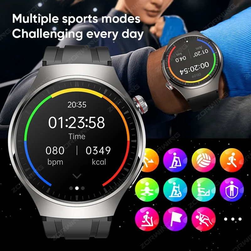 Ppg e Ecg Relógio Inteligente Pro para Homens 143 Tela Amoled Freqüência Cardíaca Temperatura Corporal Pressão Arterial Smartver Novo 2024 Mt200 - Image 4
