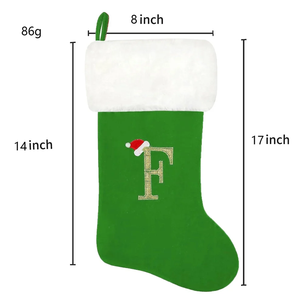 Christmas Socks Letter Embroidered Hanging Knit Stocking Christmas Pendent for Festive Holiday Decorations