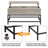 Wood and Metal Lift Top Coffee Table, Rustic Gray 6
