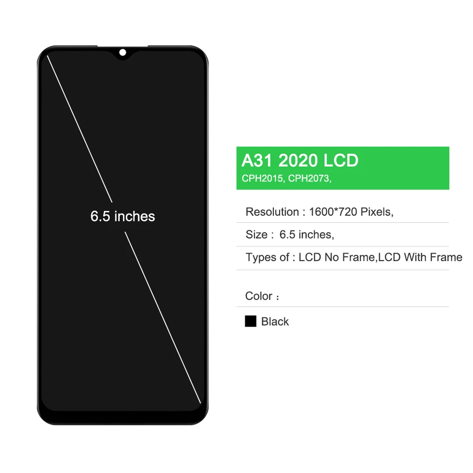 DISPLAY LCD VETRO TOUCH SCREEN NERO PER OPPO A31 CPH2015 - Foto 10