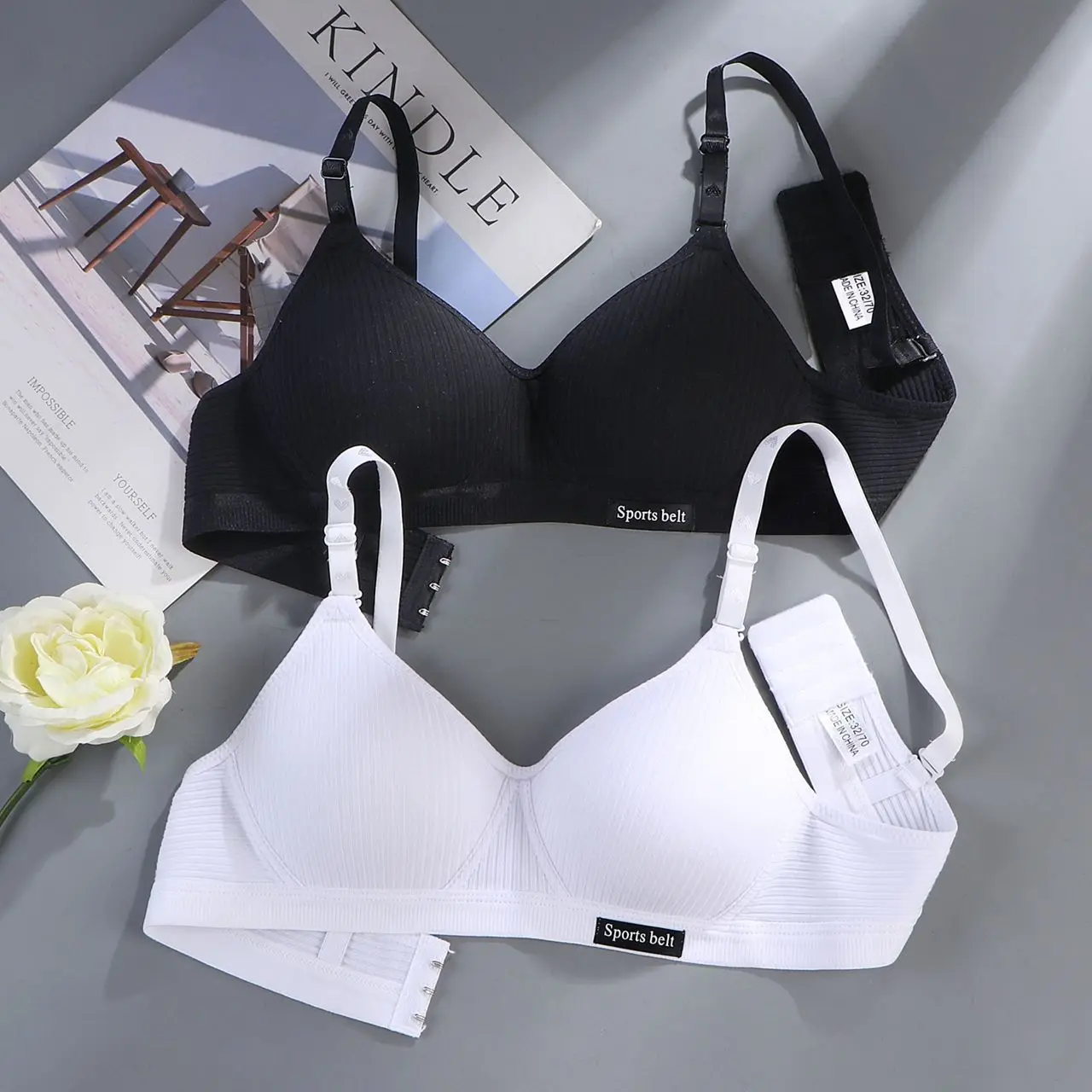 

New Fashion Simple Cotton Girl Bra Underwear Student Bra Teen Girls Thin Section Without Steel Ring Comfortable Bra