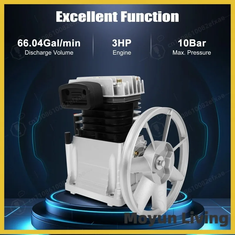 3HP 960RPM 에어 컴프레서 펌프 헤드(벨트 풀리 포함) 2 실린더 10Bar 컴프레서 펌프 헤드 산업용 견고하고 효율적인