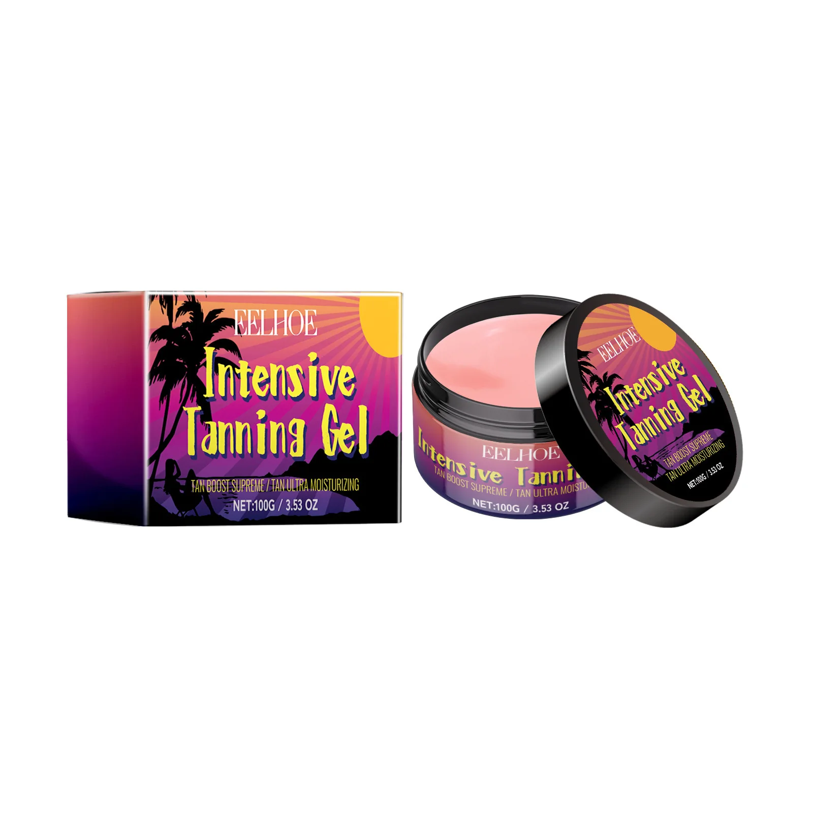 EELHOE Intensive Tanning Gel Accelerator Solarium Cream Moisturizing Body Bronzer Cream Sunless Tanning Sunbed Gel 100g