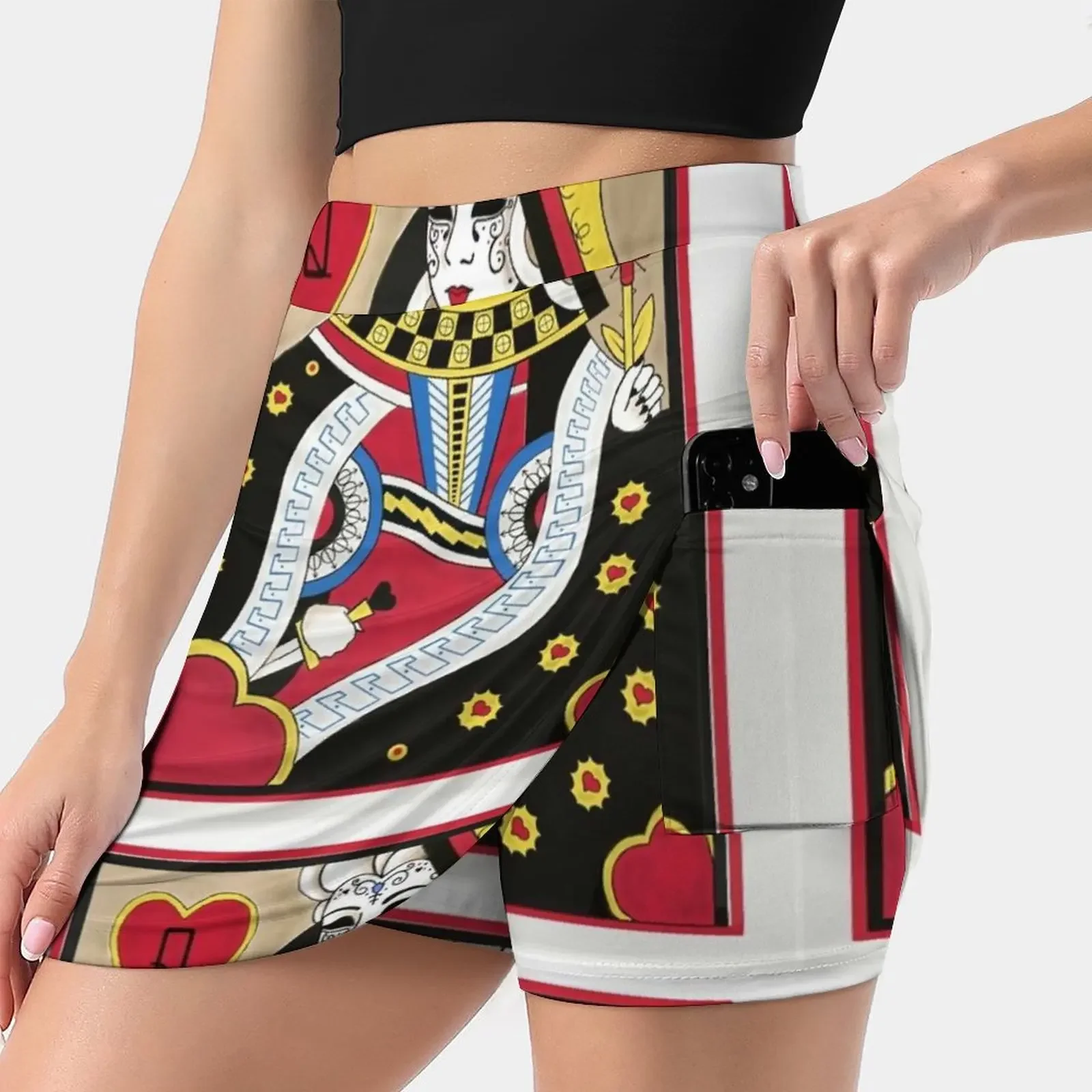 

Queen Of Hearts Women's skirt Mini Skirts A Line Skirt With Hide Pocket Queen Queen Of Hearts Playing