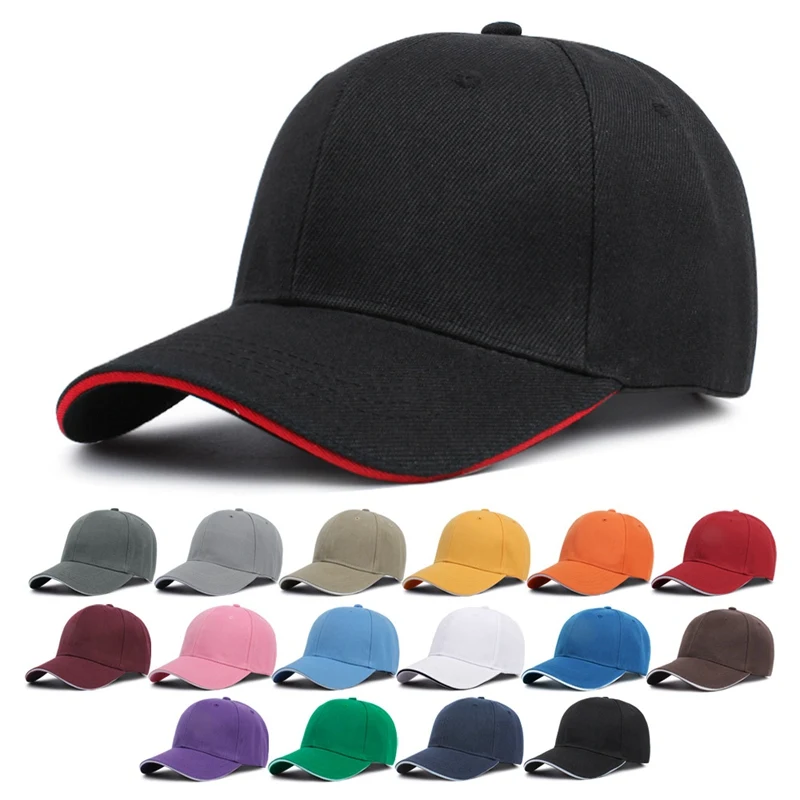 

Brim Stripes Adjustable Shade Outdoor Baseball Cap Solid Color Sun Protection Summer Men Dad Hat Peaked Cap