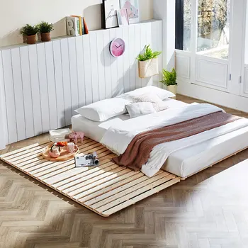 나무판자 침대선반 접이식 침대선반 침대선반 침대받침 침실가구 싱글/이중일식 미니멀