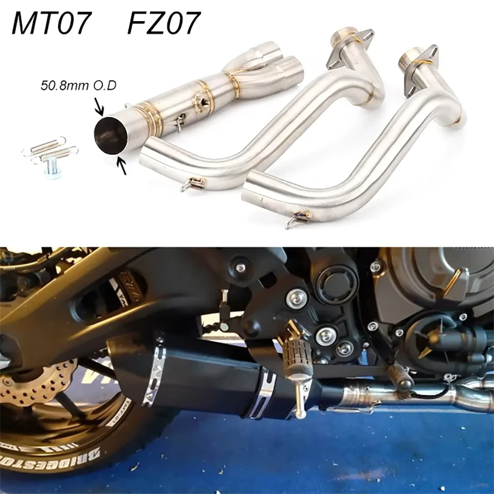 Motorcycle Exhaust Front Pipe For Yamaha MT-07 FZ-07 MT07 FZ07 XSR700 2014- Motorcycle Exhaust Front Pipe Muffler System Escape
