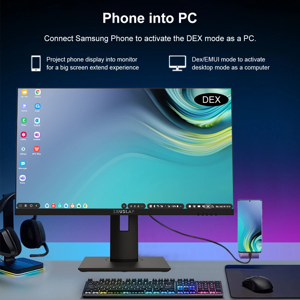 Zeuslap QHD ӿ IPS  LED Ʈ TV ý, PC ǻ  ӿ Ŀ , 27 ġ, 2K, 165Hz