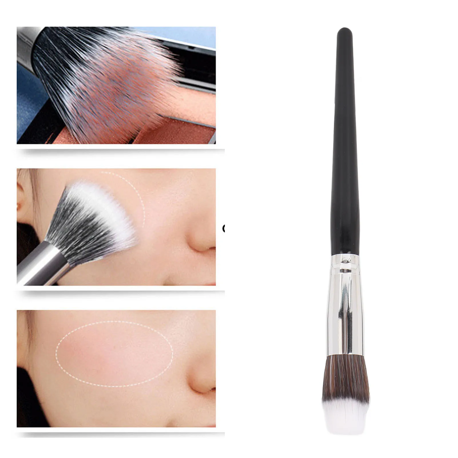 

Single Blusher Highlighter Makeup Brush Women Professional Portable Soft Hair Loose Powder Brush Cosmetic Tool