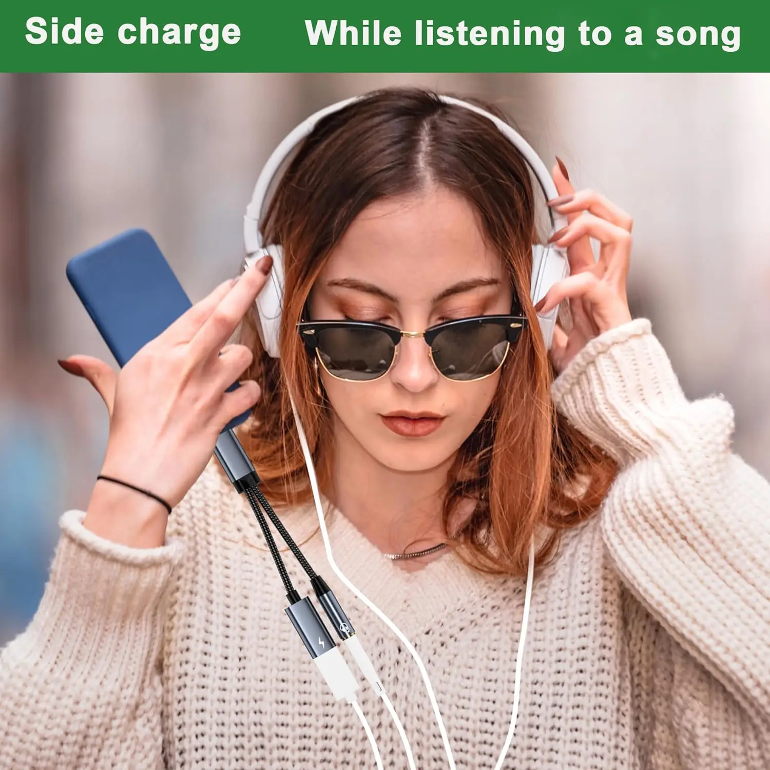 2-in-1 USB-C to 3.5mm & 60W PD Charger Adapter, HiFi Audio with DAC Chip, Fast Charging for Samsung/Google/iPad Pro/MacBook