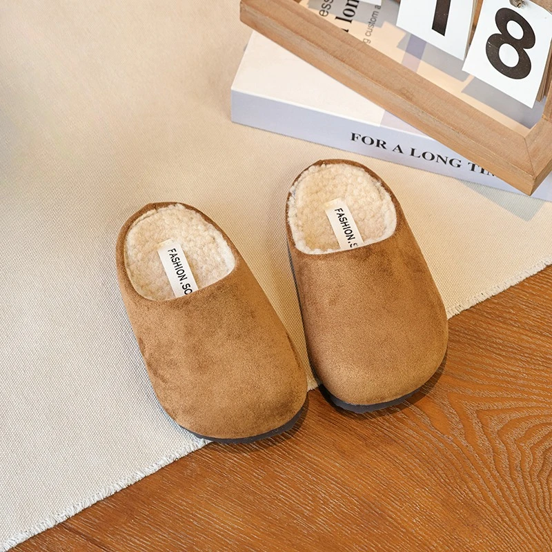 Cotton Kids Slippers Leopard Winter Shoes