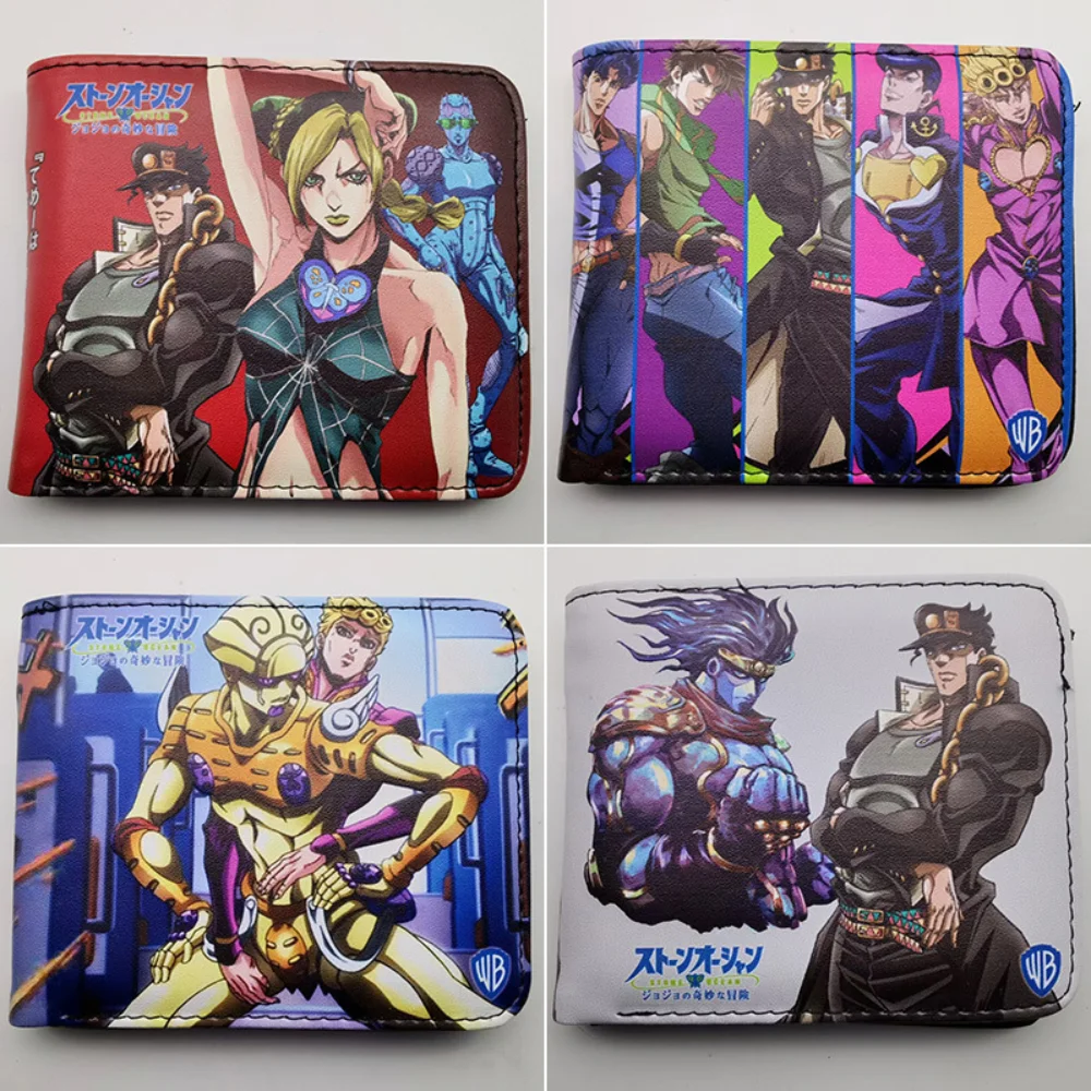 

JoJo's Bizarre Adventure Anime Cartoon Wallet Short Purse for Student Coin Pocket Credit Card Holder PU