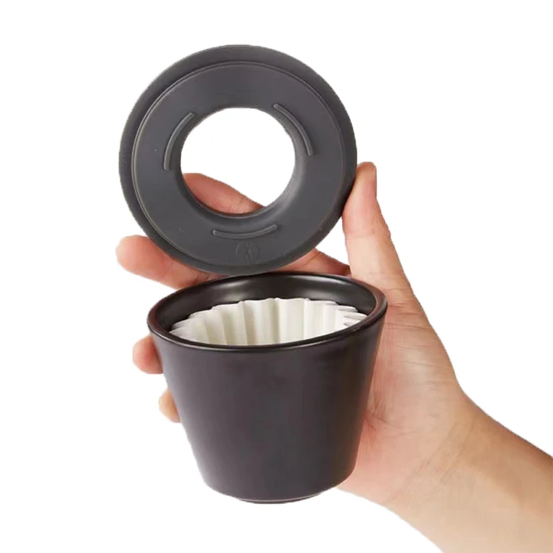 155 ceramic cake filter cup flat bottom filter cup hand brewed coffee
