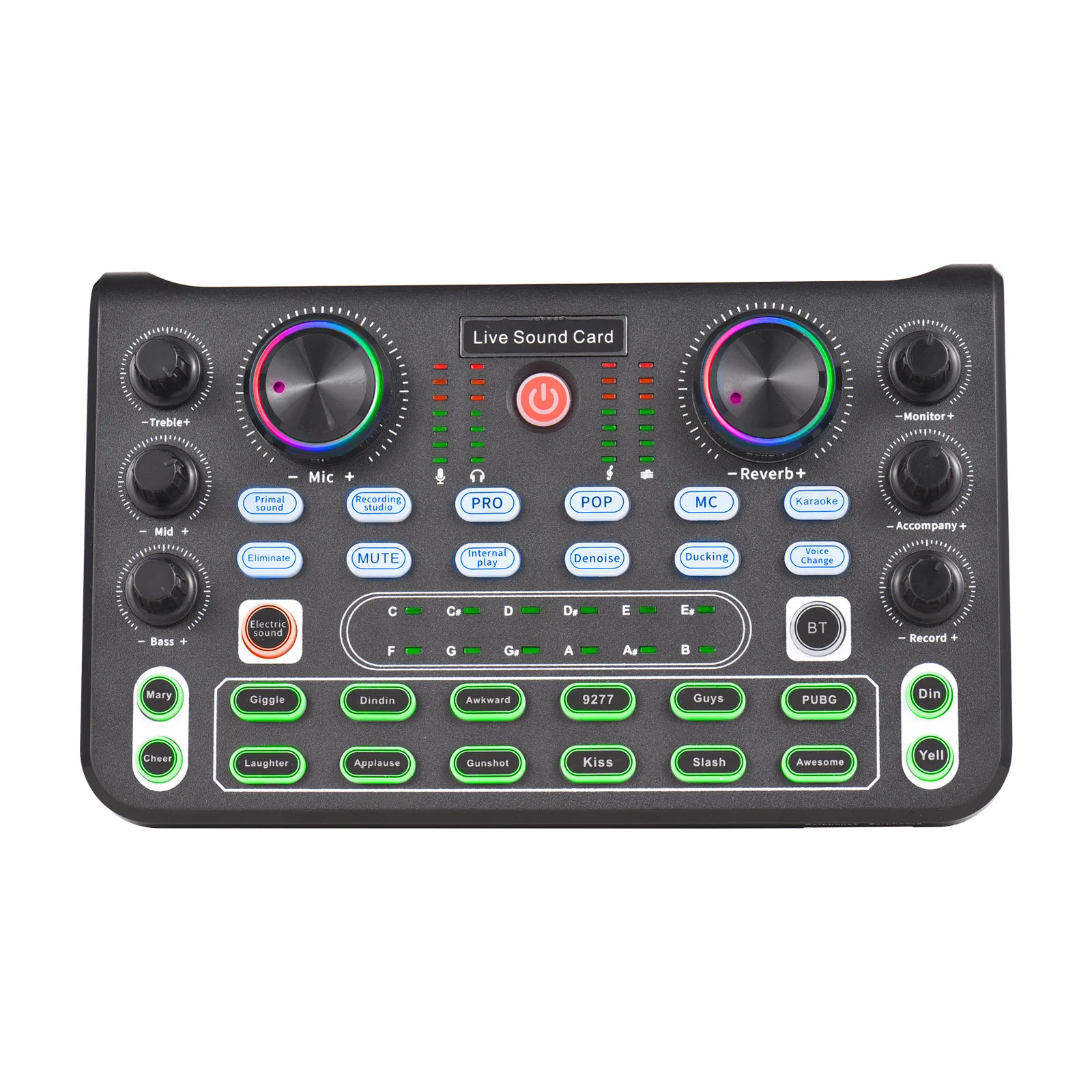 

Live Sound Card Audio Mixer Recording Desktop Singing DC 5V 44.1KHz Noise Reduction for Streaming