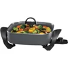 Family-Sized Electric Skillet With Lid and Diamond Shield Scratch-Resistant Non-Stick Finish, 12 by 12 by 3 In, Gray 2