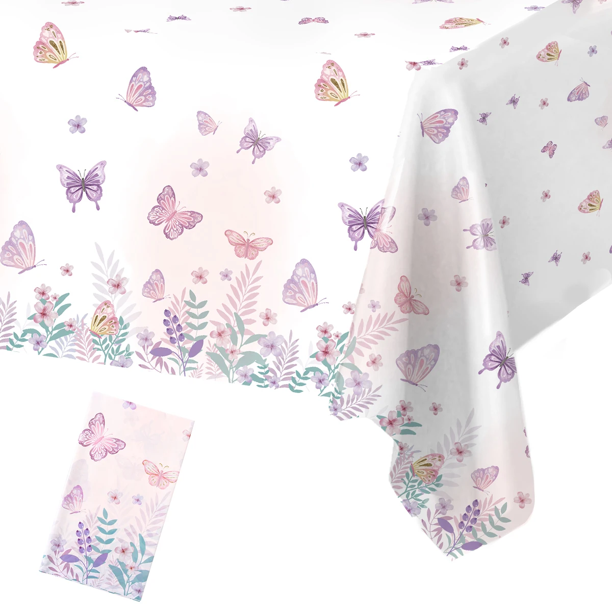Table Cloth Butterfly Birthday Party Waterproof Tablecloth Spring Summer Outdoor Butterfly Party Table Decor Girl Happy Birthday Decor
