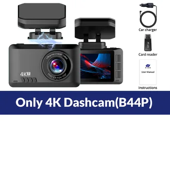 차량용 E-ACE 2160P 대시 캠, GPS, WiFi, 전면 및 후면 4K 대시 카메라, 차량 블랙 박스, 지지대 후면보기 카메라, 비디오 녹음기