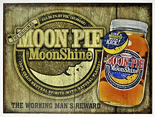 

Moonpie Moonshine тема металлические жестяные знаки 8x12 дюймов стена фотография