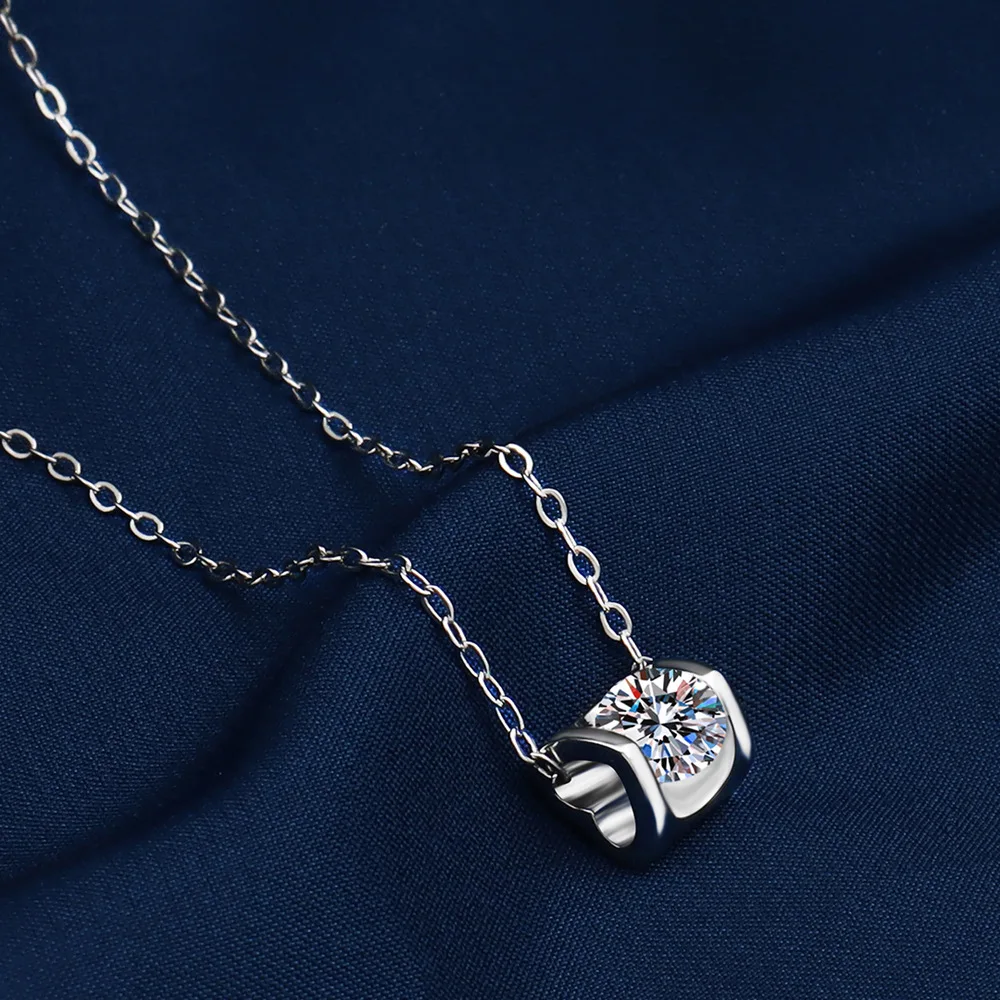 925 Sterling Silver Necklace Pendant Simple Noble AAA Zircon For Woman Men Fashion Wedding Engagement Jewelry Gift pendant necklace silver necklace silver pendant silver necklace charms