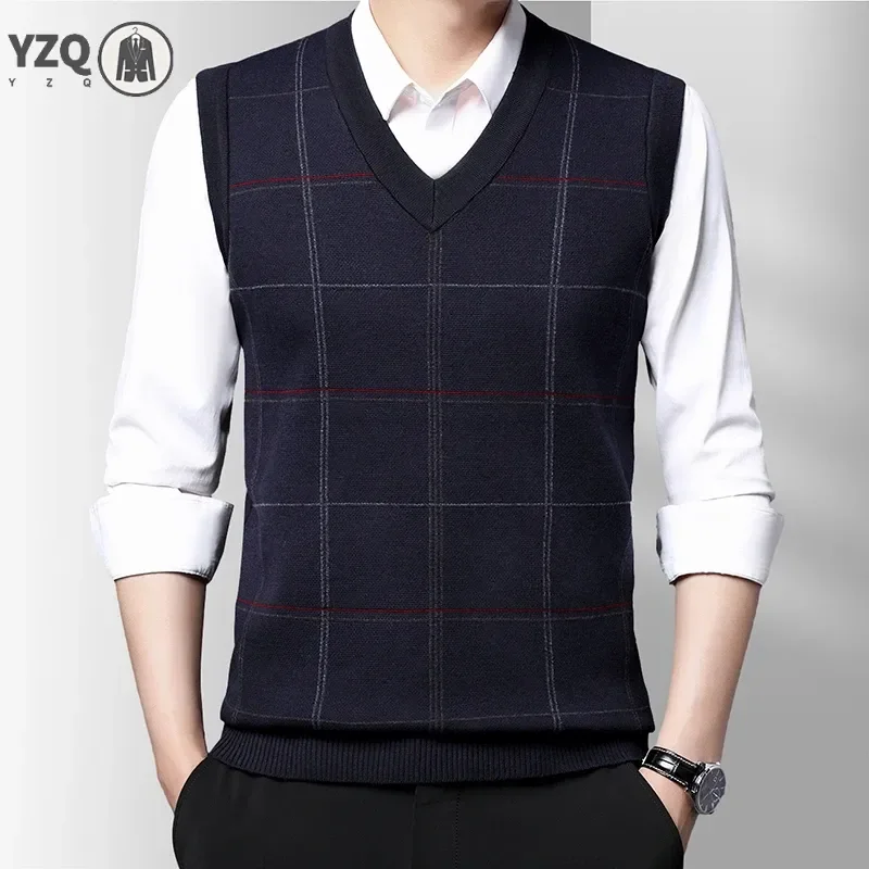 Men's Thickened Casual Sweater Tank Top Autumn and Winter Warm Men's Vest men sweater vests mens knitted vest