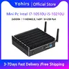 Yohirs Fanless Mini Pc Intel Core I7 10510U i5 10210U Full Aluminum Alloy Gamer Computer HDMI2.0 DP1.2 2x4K Display HDR TV Box 1