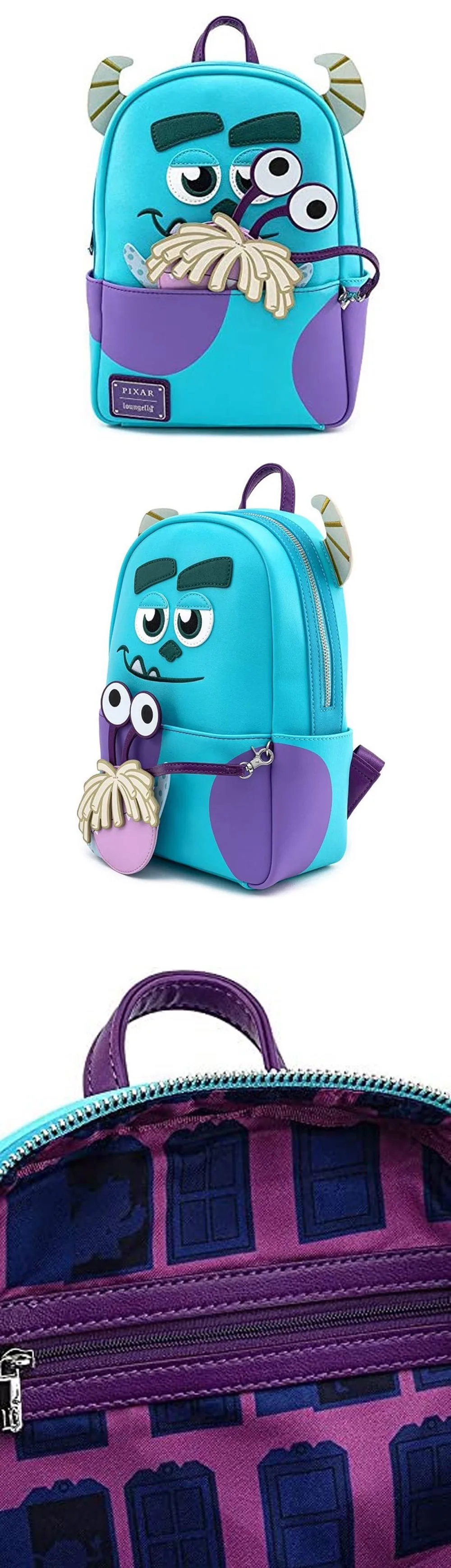 Disney Toy Story 3 Alien Women's Backpack Cartoon Cute Three Eyed Pu