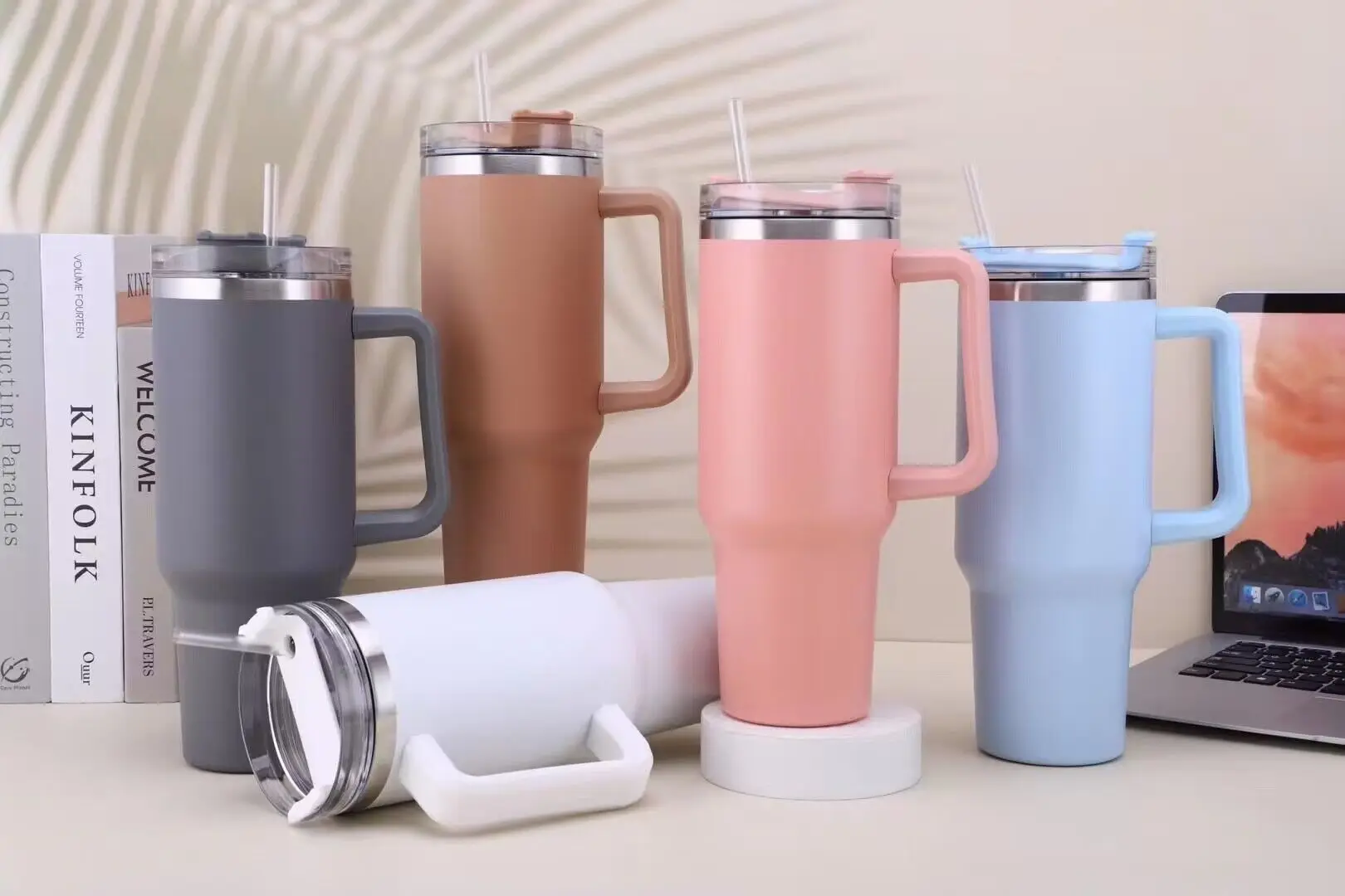 Cafe Insulated Tumbler Straw Stainless Steel Coffee Termos Cup In-Car Vacuum Flasks Portable Water Bottle 40oz Mug With Handle 4 S43ba38a6194e432c9a98cbffb8cc9427c