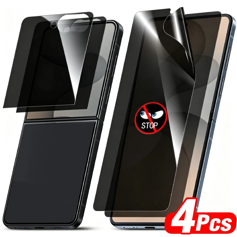 Privacy Screen Protector - Anti-Spy Flexible TPU Hydrogel Film for Foldable Phones (1/2/4 Pack Options) - Inner and Outer Coverage
