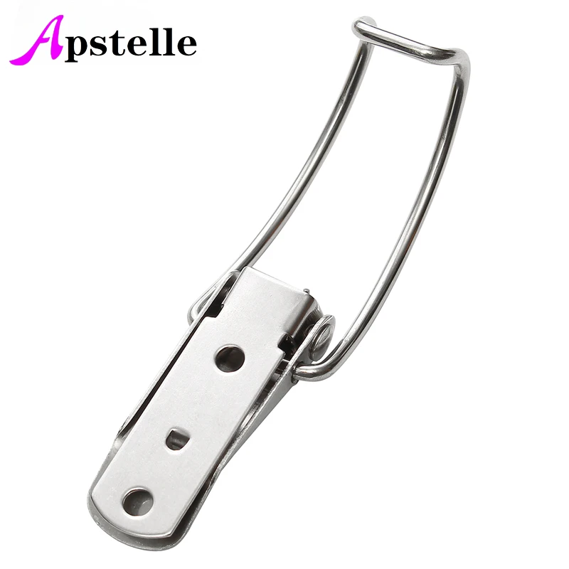 2pcs/Set Stainless Steel Metal Spring Suitcase Chest Toggle Locking Latch Catch Clasp Hasp Light Box Door Buckle Furniture Hardware Toggle Latches Decorative Latches