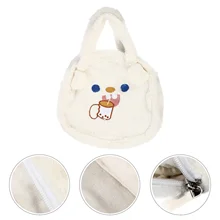 

Lovely Plush Portable Bag Storage Bag Plush Tote Bag Shopping Bag