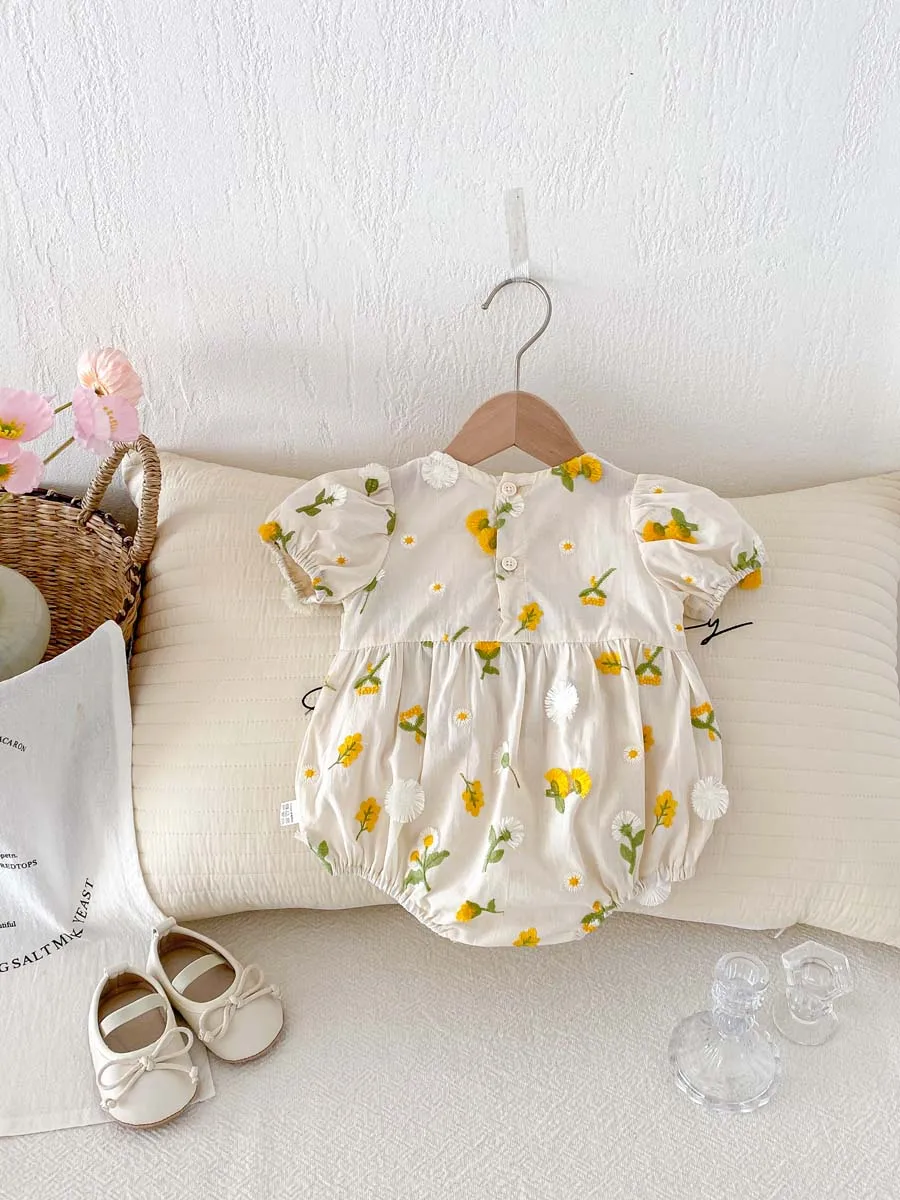 Summer Baby Girl Embroidered Floral Jumpsuit