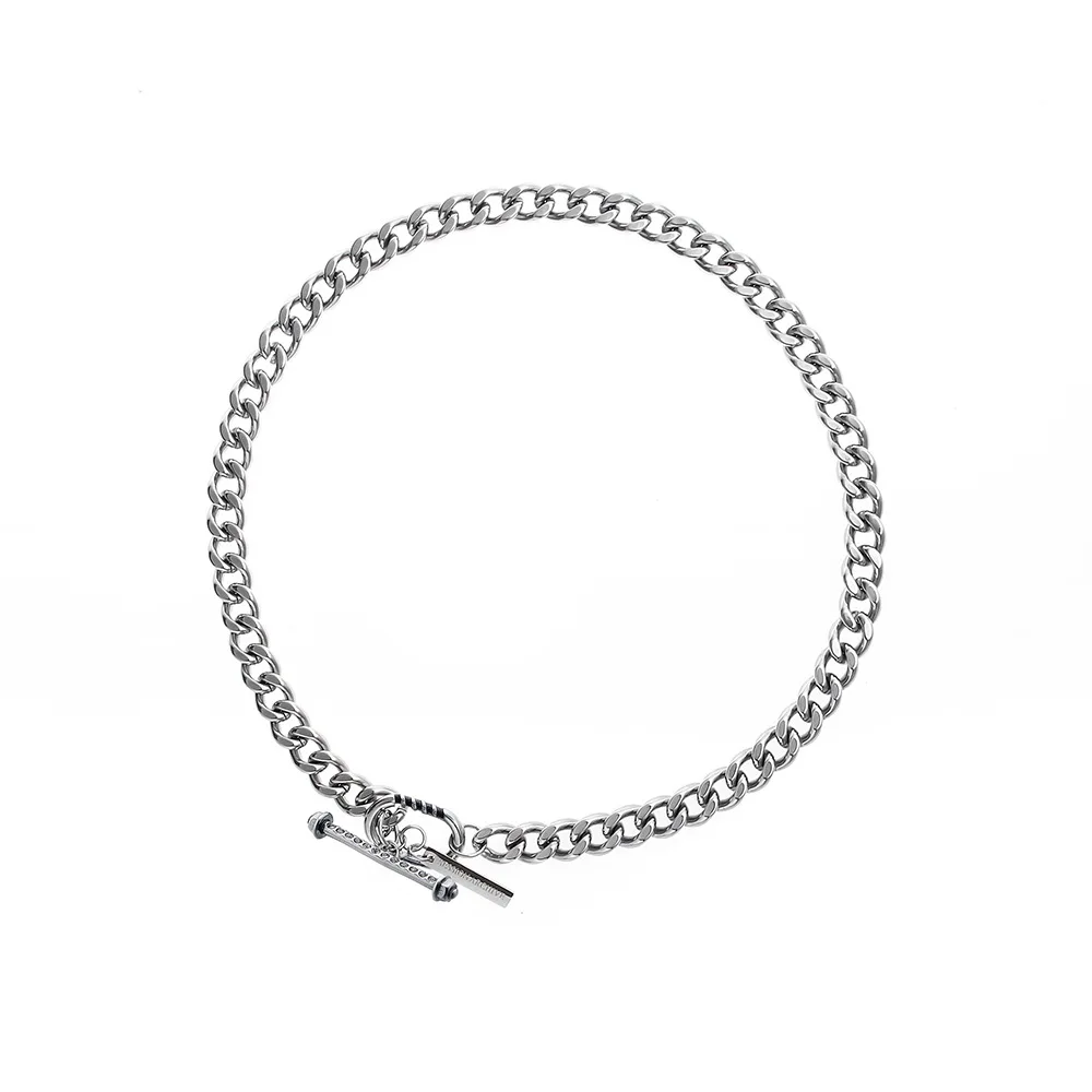 Fashion men hip hop necklace rapper necklace OT button stitching collarbone necklace fashion women