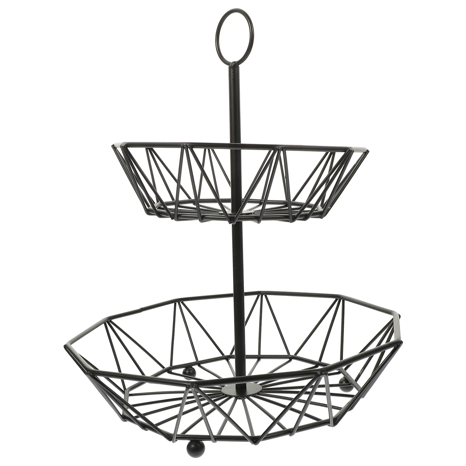 

Wire Fruit Basket Storage Counter Tray Tiered Serving for Kitchen Dessert Iron Three