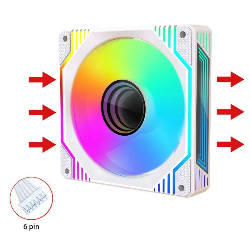 

Новый двойной зеркальный вентилятор 12 см, вентилятор шасси RGB Shenguang, синхронный зеркальный антивибрационный вентилятор, вентилятор охлаждения компьютера