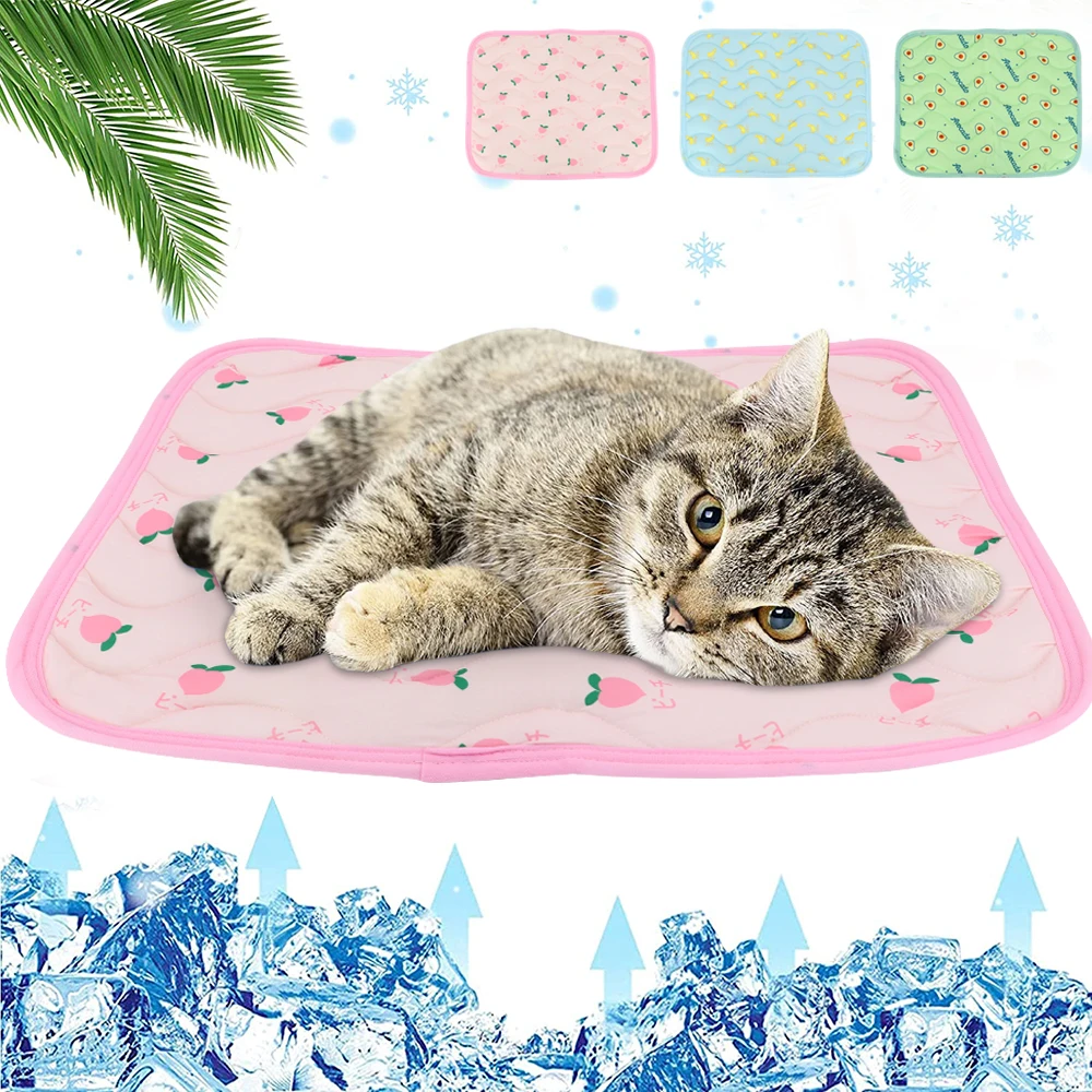 Cat Mat Cooling Cats Summer Pad Mats Ice Silk Puppy Kitten Blanket