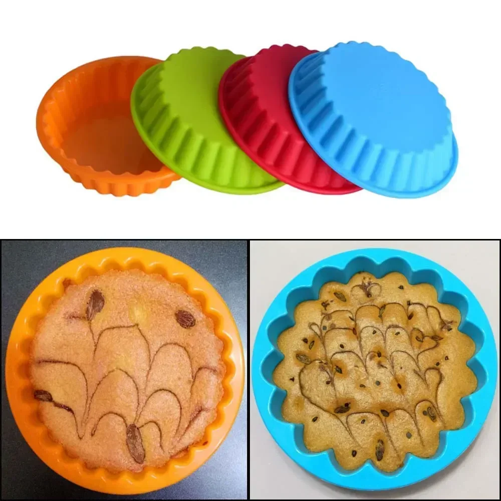 1/2/5Pcs Silicone Tart Molds Mini Quiche Mould Non-stick Round