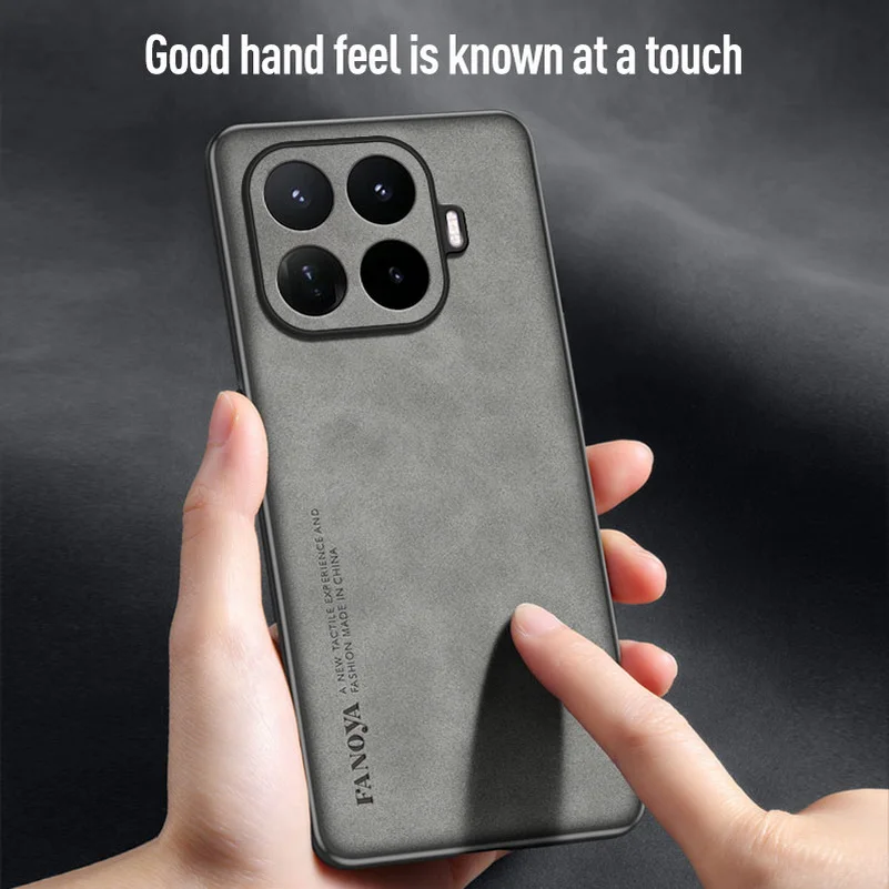Elegant Plain Leather Suede Phone Case