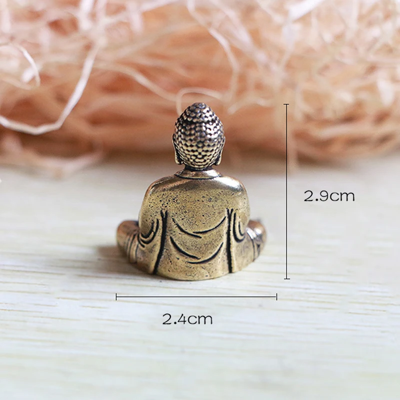 Sakyamuni Buddha Statue Pure Brass Old Home Decoration Miniature Small Ornaments
