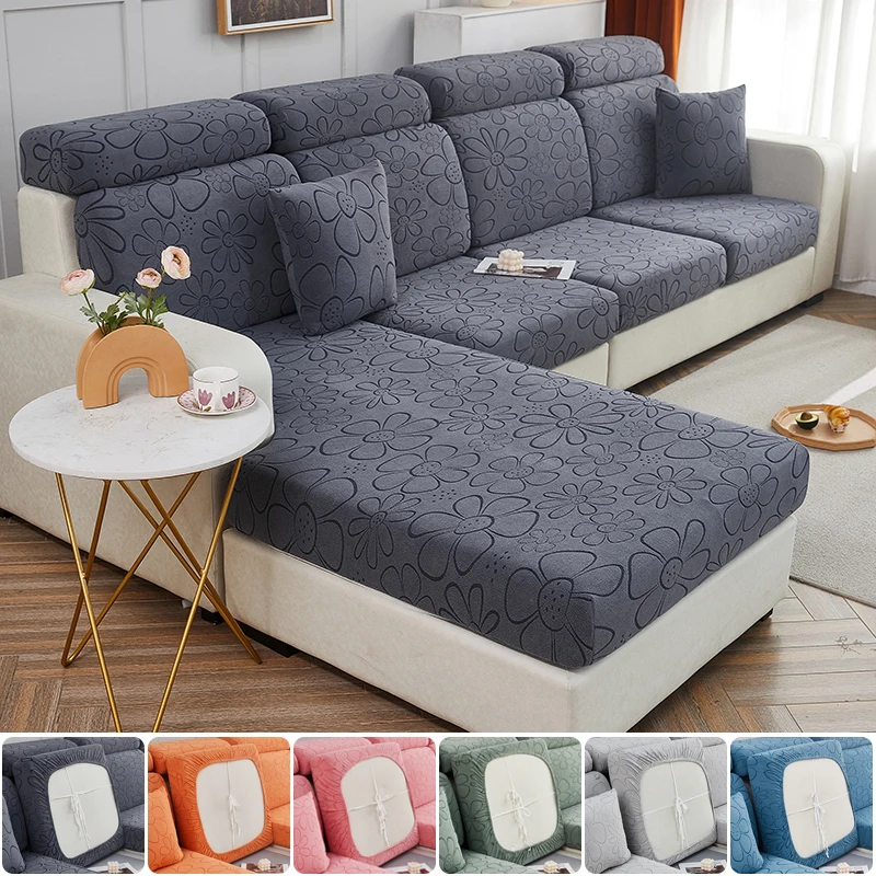 Sun Flower Jacquard Sofa Seat Cushion Cover Elastic Sofa Covers for