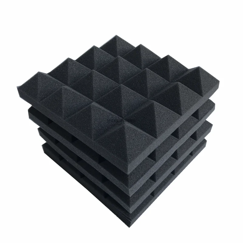 12/24Pcs 250x250x50mm 스튜디오 어쿠스틱 방음 폼 피라미드 사운드 흡수 처리 패널 타일 보호 스폰지 7 색