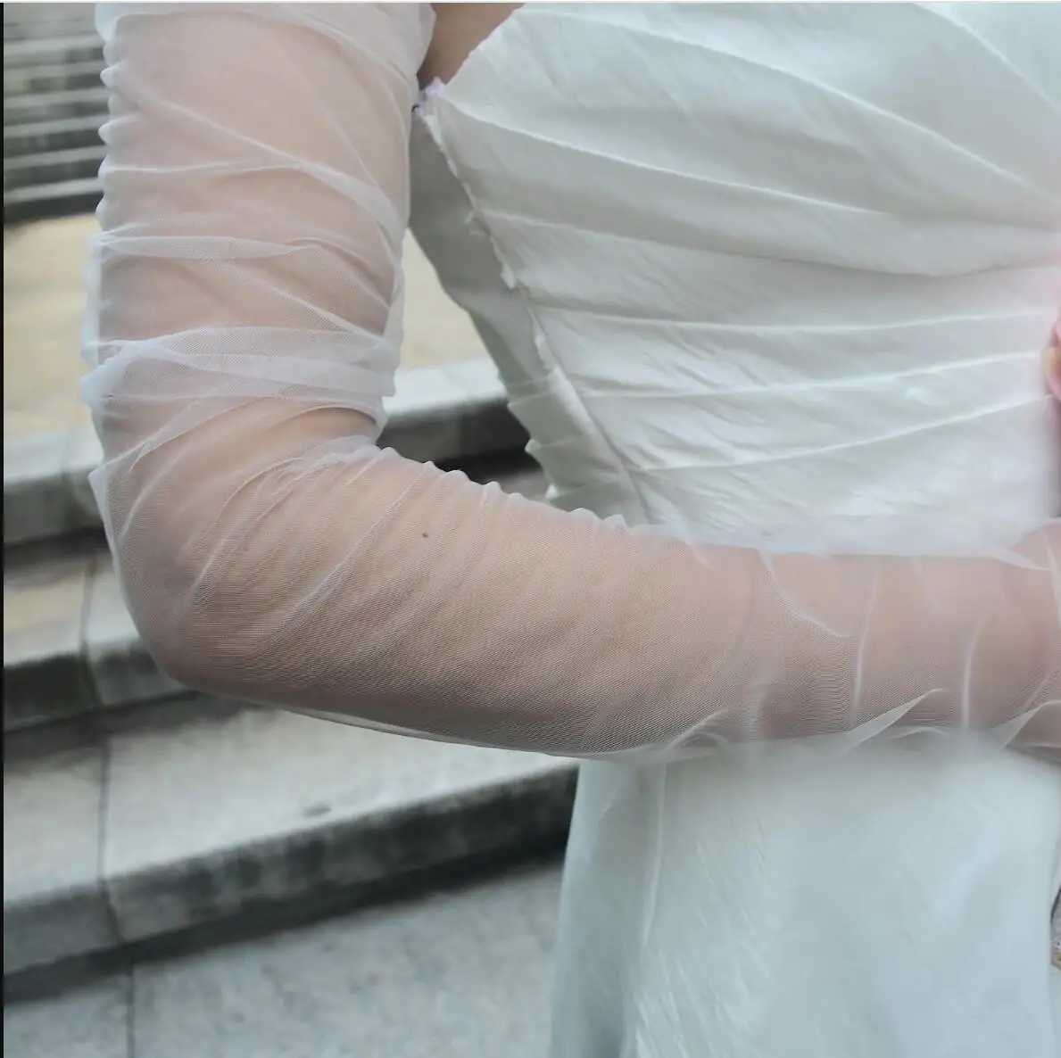 Wedding Dress Sleeves Attachment Accessory Women's Arm Sleeves Bridal Gloves Removable Bolero Soft Tulle Accessories wedding dress gloves wedding sleeve accessories wedding sleeves