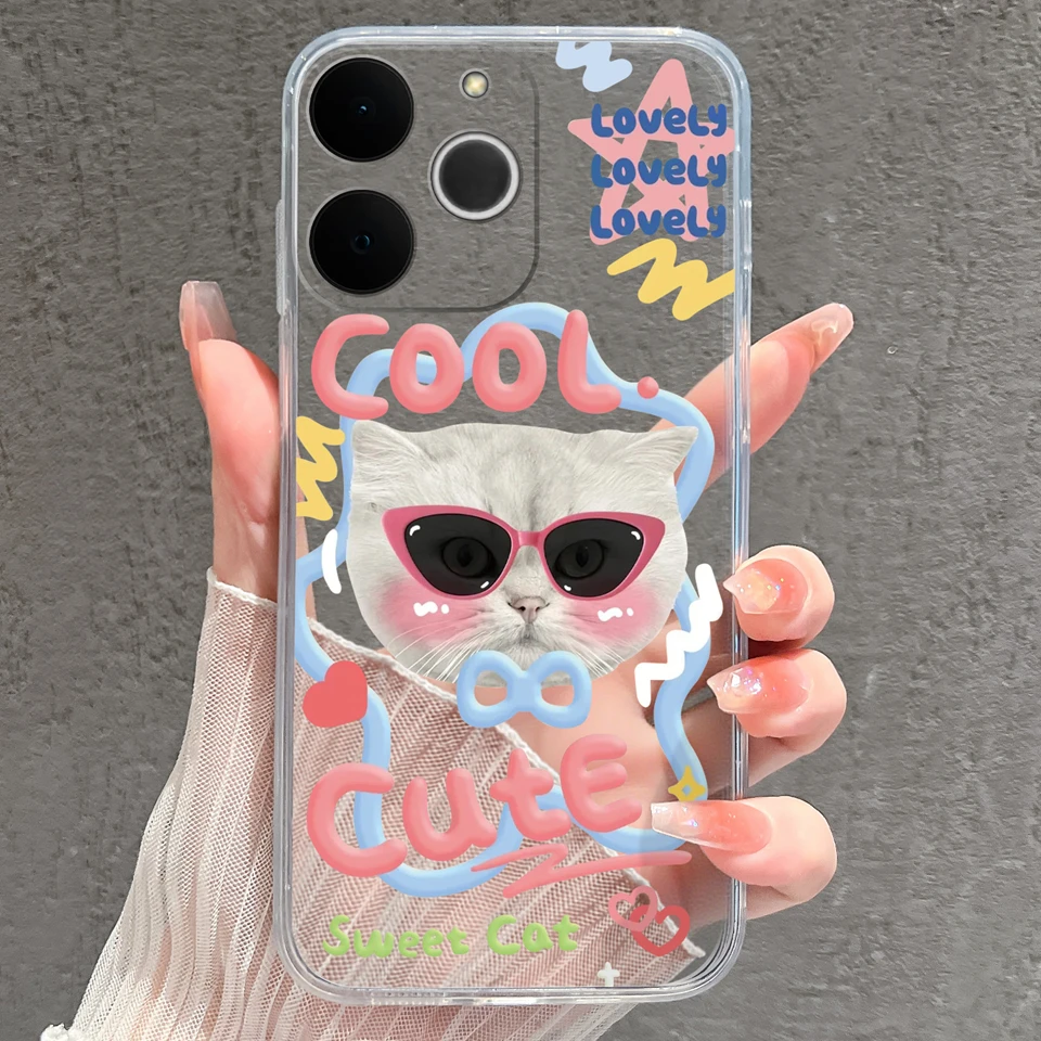Cat Whale Anti-Fingerprint Transparent Phone Case