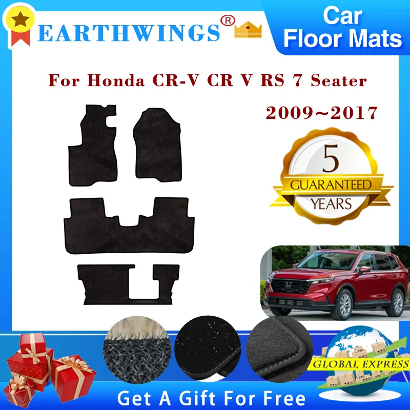 

Car Floor Mats For Honda CR-V 2023 CR V RS 2024 7 Seater Carpets Footpads Anti-slip Cape Rugs Cover Foot Pads Auto Accessories